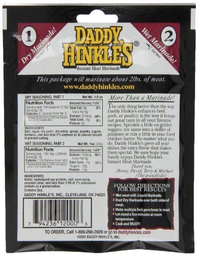 Daddy Hinkle/'s O/'riginal Marinade Single Serve Packets 24 Packets