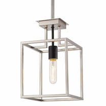 Z-Lite Quadra 1 Light Mini Pendant in Brushed Nickel   Black