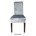 thumbnail image 3 of Toystoory Y decorar sillas con fundas para sillas de comedor de poliéster, excelente funda elástica para silla de comedor Decoración del hogar blanco plateado, 3 of 6