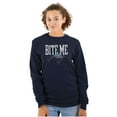 thumbnail image 3 of Bite Me Fishing Joking Attitude Humor Plus Size Long Sleeve Graphic Tee Shirt Brisco Brands 2X, 3 of 5