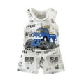 thumbnail image 2 of Baby Toddler Boys 2 Pieces Sets Cotton Sleeveless Printed Tank Vest Shorts Summer Outfits Multicolor 2-3Years, 2 of 3