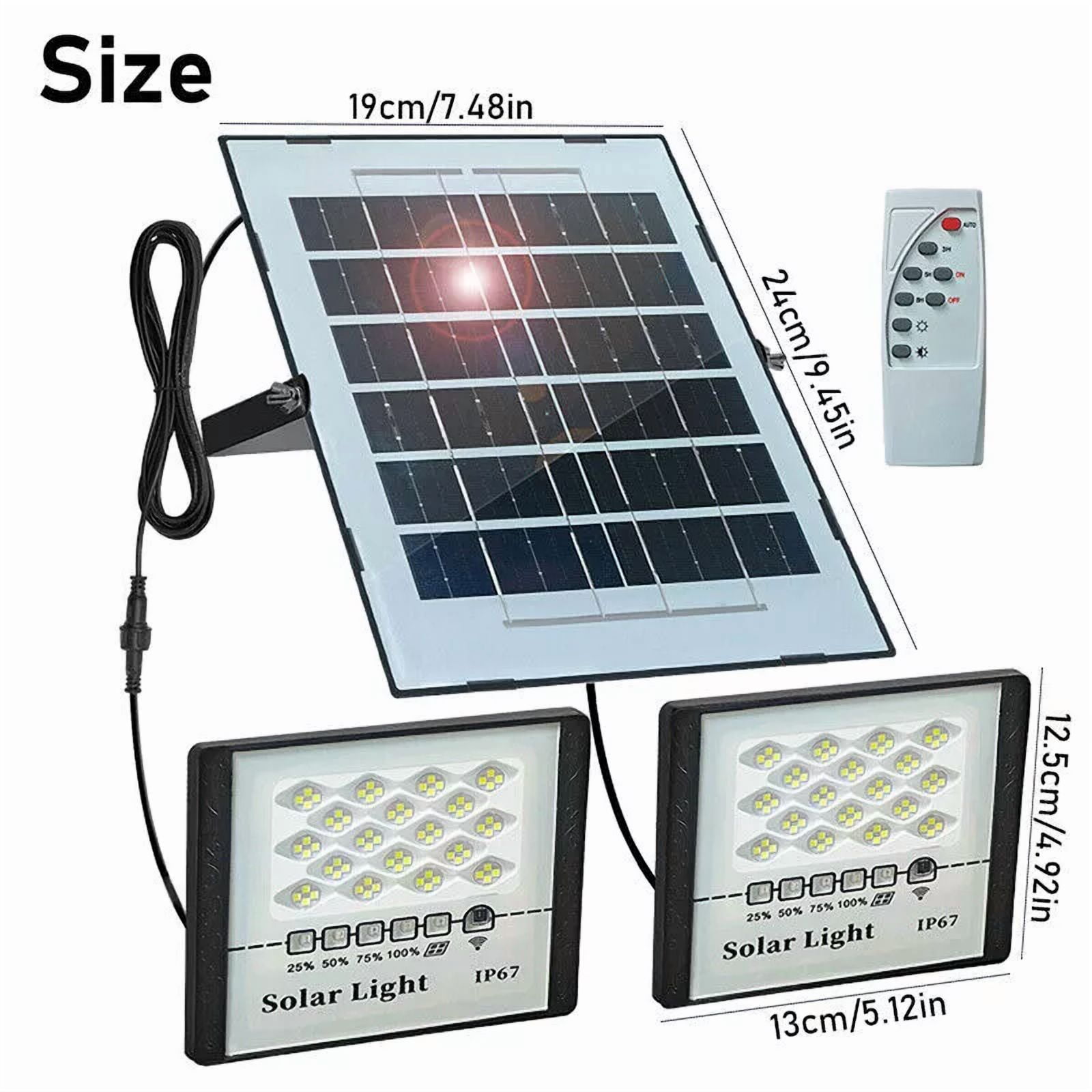 300W LED Solar Flood Light, Remote Controlled, Dusk to Dawn, , Wall-Mounted & Pole-Mounted, Perfect for Barn, Warehouse, Backyard and Garden