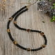 thumbnail image 2 of Collar retro clásico de moda para hombres y mujeres, negro mate, Ojo de Tigre natural, piedra de imagen de cianita, regalos de joyería, 2 of 4