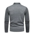 thumbnail image 3 of GA WEIHUA Deals! Mens Sweater Casual Fake Two-Piece Knitted Pullover Button Down Lapel Fall Sweaters Casual Long Sleeve Jumper Slim Fit Comfy Sweater(Dark Gray,XXXL), 3 of 8