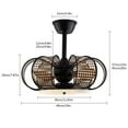 thumbnail image 2 of 19'' Farmhouse Ceiling Fan with Light Remote Control, Chandelier Ceiling Fan with Lights, Small Modern Industrial Black Cage Ceiling Light Fixture, 2 of 9