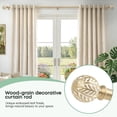 thumbnail image 6 of NewBuros Champagne Wood Curtain Rod for Windows, 1" Diameter Heavy-Duty Wooden Curtain Pole Set, Adjustable Length 32 to 48 Inch with Decorative Leaf Finial., 6 of 8