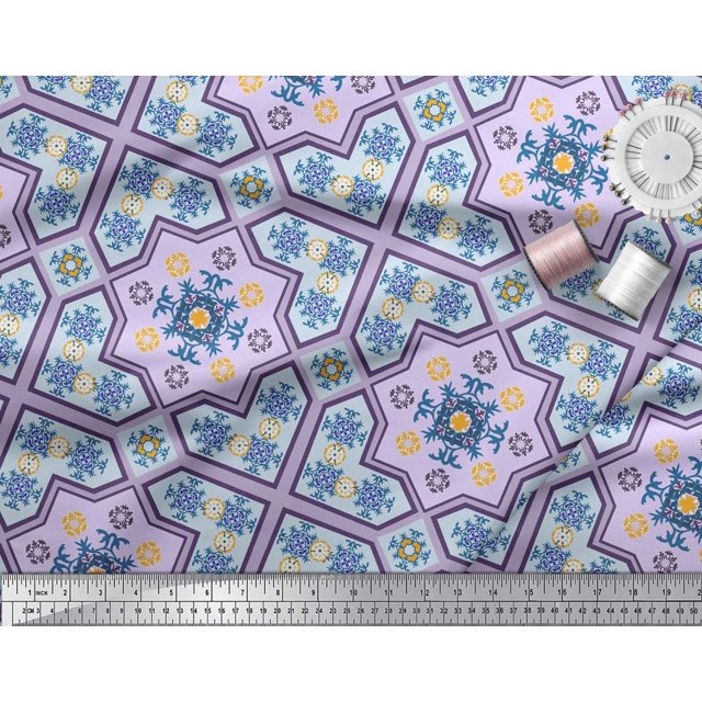 Soimoi Rayon Fabric Floral & Damask Patchwork Print Fabric by the Yard 56 Inch Wide