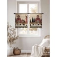 thumbnail image 4 of Brown Farmhouse Sheer Curtains 45 Inches Length 2 Panels Set, Window Sheer Curtains for Living Room/Bedroom, Vintage Country Animals Wood Grain Plaid Light Filtering Rod Pocket Curtain 52''x45''x2, 4 of 8