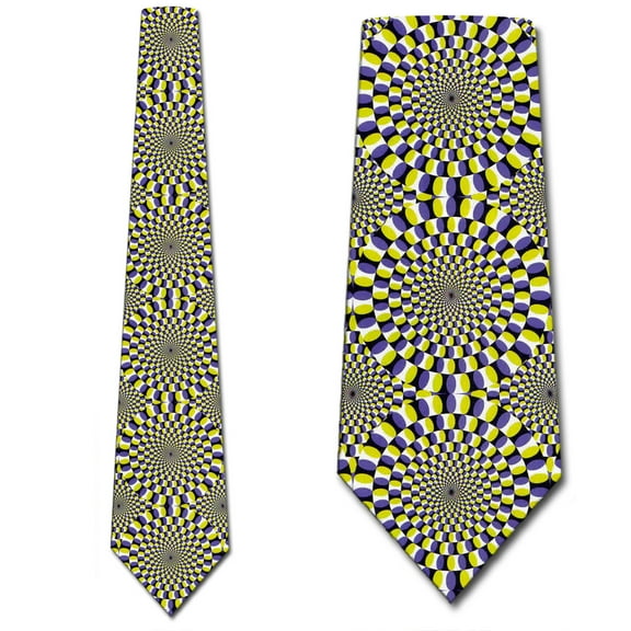 Hypnotic Vision - Yellow Necktie Mens Tie by Three Rooker