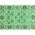 thumbnail image 1 of Ahgly Company Machine Washable Indoor Rectangle Abstract Turquoise Blue Modern Area Rugs, 3' x 5', 1 of 4