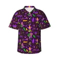 thumbnail image 1 of Balery Mardi Gra2 Camisas hawaianas de manga corta para hombre, camisas playeras de corte holgado, camisas de vacaciones con botones,XX-Large, 1 of 7