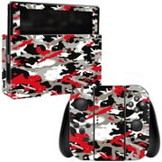 Skin Decal Wrap Compatible With Nintendo Switch Red Camo