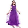 thumbnail image 5 of IBTOM CASTLE Flower Little Big Girls Maxi Dress Bridesmaid Wedding Pageant Party Princess Communion Floral Boho Vintage Lace Dance Gown 13-14 Years Purple, 5 of 8
