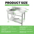thumbnail image 3 of Silver Stainless Steel Kitchen Sink, Freestanding Commercial Single Bowl Sinks with Worktable Faucet Hot & Cold Water Plumbing Utility Sink for Laundry Garage Restaurant, 3 of 11