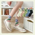 thumbnail image 6 of Cute Floral Cotton Socks for Women and Girls, Vintage Patterned Crew Novelty Fun Fashion Tulip Casual Socks, 6 of 7