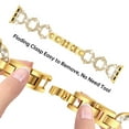 thumbnail image 5 of Dwitch Apple Watch Series 3/2/1 Band & Case,Bling Diamond Jewelry Metal Strap Band with 1 Pack Tempered Glass Screen Protector Cover Women Girl Bracelet Wristbands for iWatch 38mm,Gold, 5 of 7
