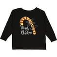 thumbnail image 3 of Inktastic Merry Christmas Red and Gold Candy Cane Boys or Girls Long Sleeve Toddler T-Shirt, 3 of 5