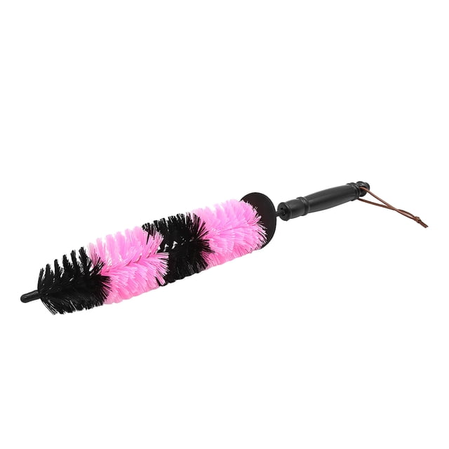 Cepillo de Limpieza de Neumático de Rueda de Coche Negro Rosado de Mango Pequeño