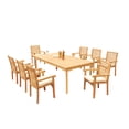 thumbnail image 2 of Grade-A Teak Dining Set: 8 Seater 9 Pc: 83" Rectangle Table And 8 Hari Stacking Arm Chairs Outdoor Patio WholesaleTeak #51HR1809, 2 of 4