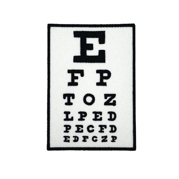 Eye Exam Chart Embroidered Iron-on Patch | Clayton Jewelry Labs