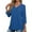 Blue, variant on purcolt Women 3/4 Length Sleeve Shirts Dressy Casual V Neck Loose Tunic Tops Business Work Blouses