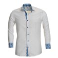 thumbnail image 2 of Multicolor Men's Long Sleeve Slim Fit Designer Dress Shirt, European Cotton Made, Small, 2 of 6