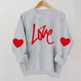 thumbnail image 5 of Womens Cute Sweatshirts Love Heart Printed Crewneck Loose Pullover Long Sleeve Casual Tops Valentines Day Outfits (XL, Gray), 5 of 5