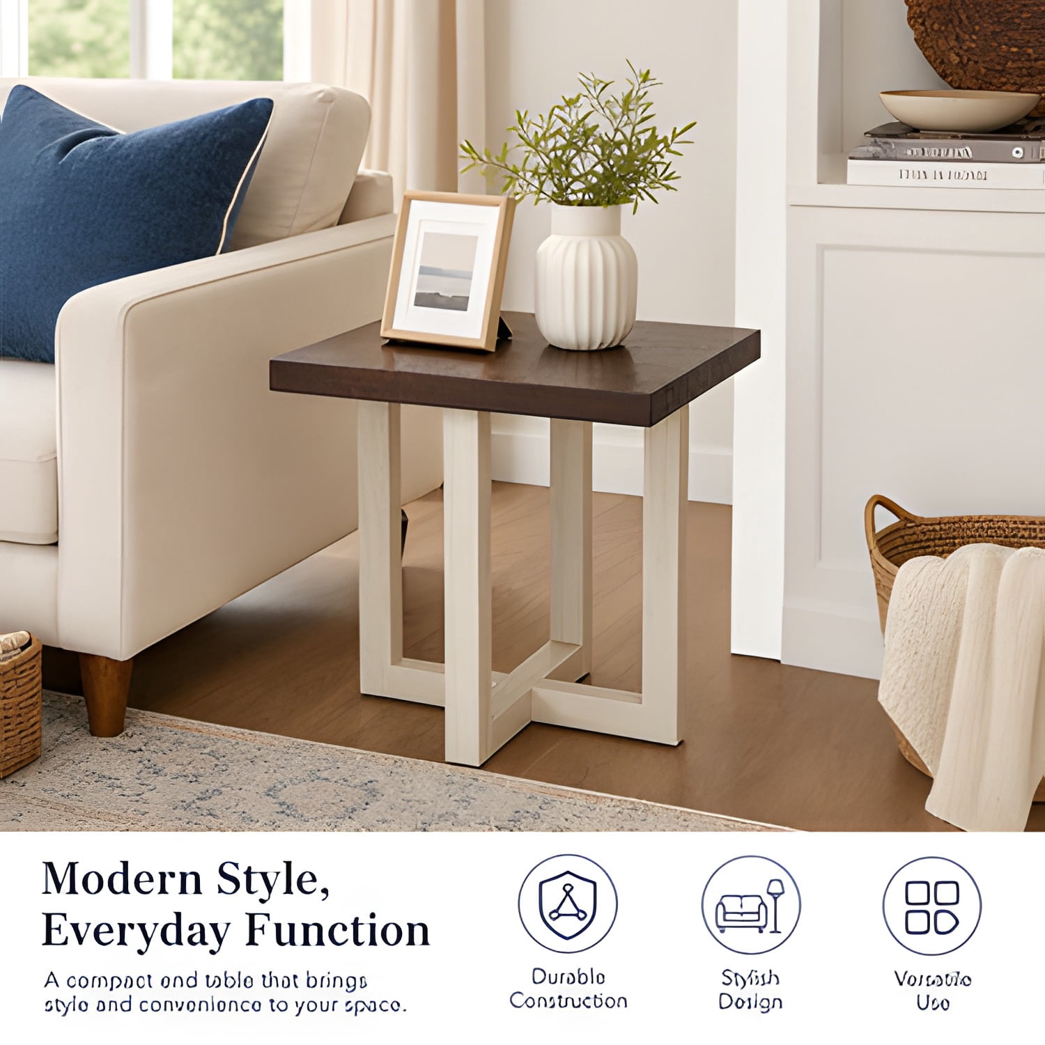 End Table, Walnut White