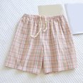 thumbnail image 1 of MKLEKYY Pantalones Cortos Deportivos para Mujer, Lavados A Cuadros, para Hombre y Mujer, de Verano, Estilo Fino con Bolsillos Laterales, Pantalones de Casa, Pantalones Capri, Pantalones de Playa., 1 of 3