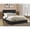 Black, variant on Efram Taupe Upholstered Full Panel Bed with Padded Headboard, Solid Wood Frame for Master or Guest Bedroom
