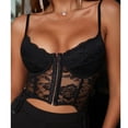 thumbnail image 4 of XFLWAM Lace Corset Top V Neck Elastic Straps for Party Streetwear Going Out Party Corset Tops for Women Bustier, 4 of 7