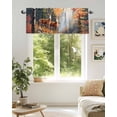 thumbnail image 5 of Valance Curtains for Windows Deer Kitchen Curtians Window Treatment Mount Leaves Forest River Topper Curtain Rod Pocket Valances for Kitchen Bathroom Living Room 42x12in, 5 of 9