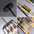 thumbnail image 3 of CHLOE Lighting IRONCLAD Industrial 4 Light Matt Black and Gold Trapezoid Ceiling Pendant 15" Wide, 3 of 5