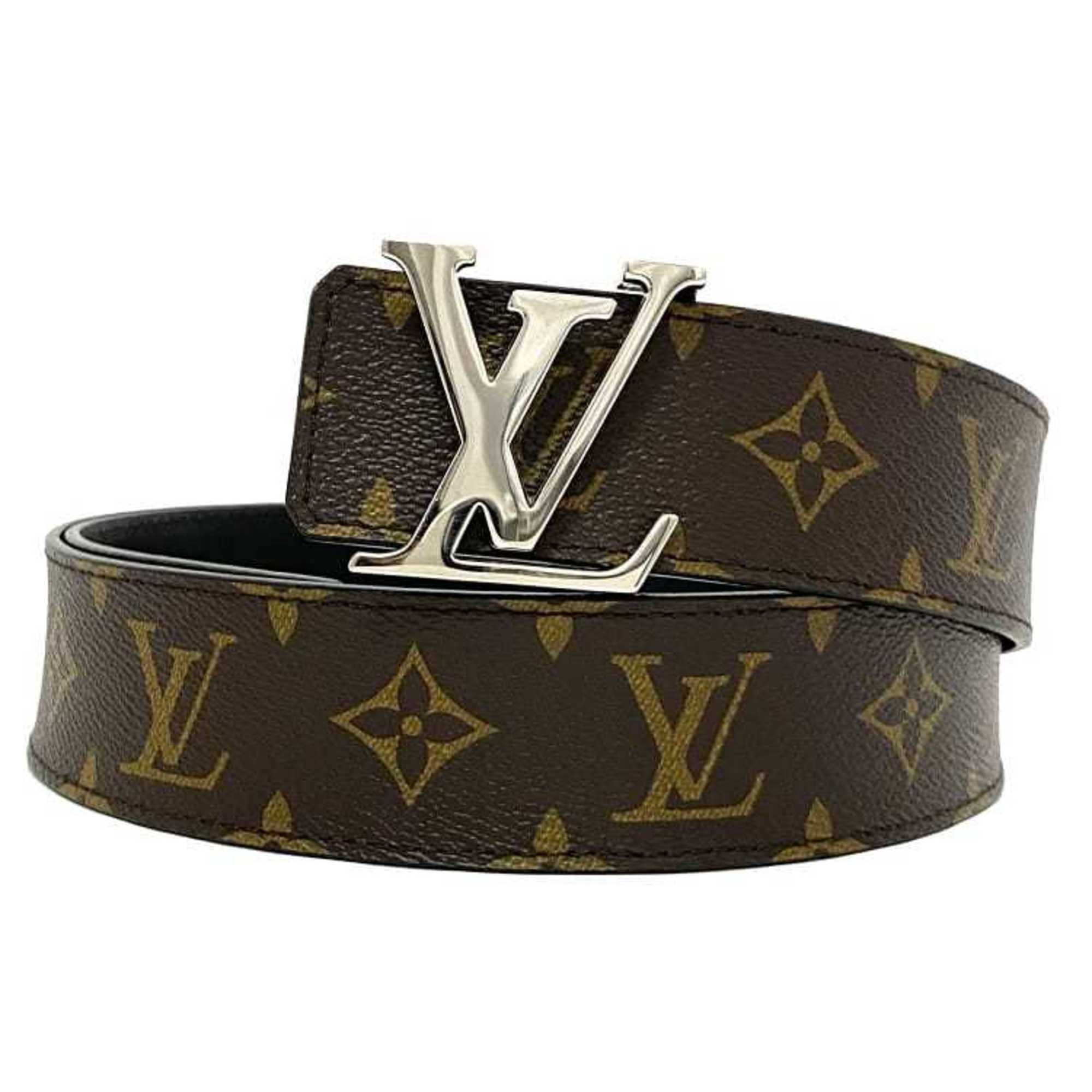 Authenticated Used Louis Vuitton Belt Centure LV Initial Brown