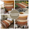 thumbnail image 6 of Farmhouse Burnt Orange Brown Large Tapestry for Bedroom Wall Hanging Tapestry, Vintage Wooden Striped Ceiling Backdrop Tapestries Poster Blanket Wall Decor for Teens Room Living Room Dorm 85" x 90", 6 of 8