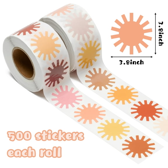 1000 Pieces Boho Sun Stickers, Multicolored Reward Stickers for Books Phones Laptops Decor