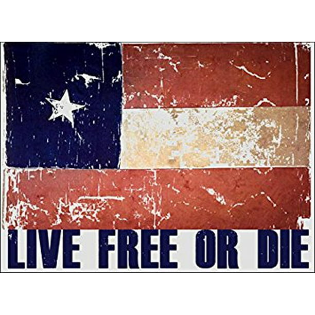 Distressed Texas Flag W Live Free Or Die Sticker Decal Ic Size 3 X 5 Inch Walmart Com Walmart Com