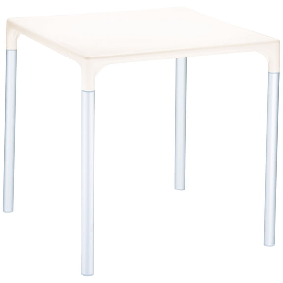 Luxury Commercial Living 28" Beige Square Outdoor Patio Dining Table