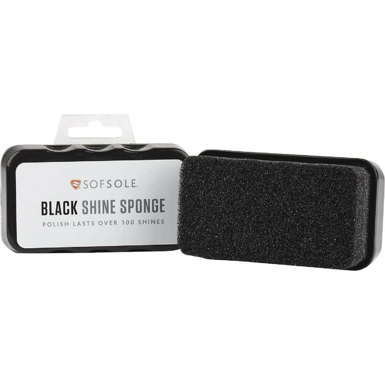 Large Sponge Sof Sole Black Leather Shine Sponge Instant Polish - Main Image