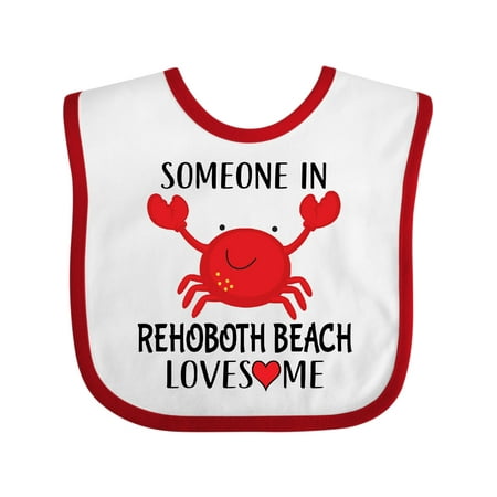

Inktastic Someone in Rehoboth Beach Loves Me Gift Baby Boy or Baby Girl Bib