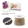 thumbnail image 2 of 5 yarda/rollo de cristal Rhinestone cadena DIY moda SS16 cerca de la cadena de ropa de joyería de belleza artesanía para la decoración de DIY(Golden) EOTVIA NO, 2 of 4