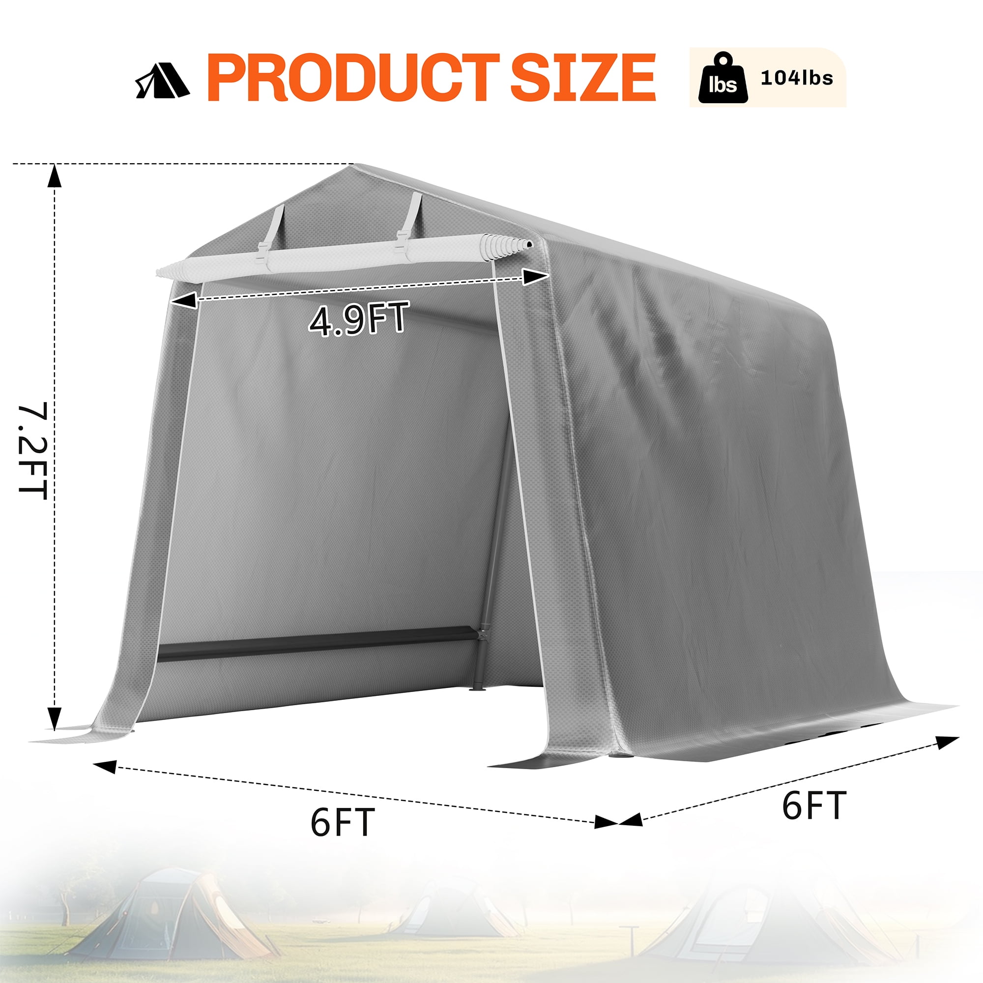 テント・タープ TRAIL MOUNTAIN STOCK SHELTER 2G Walsunny Storage Shelter 6X6 ft Tent Outdoor Portable