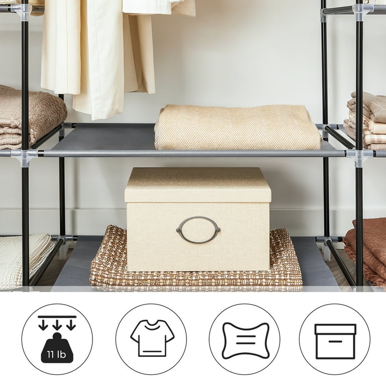 Clothing fabric cabinet, folding closet organizer - small gray