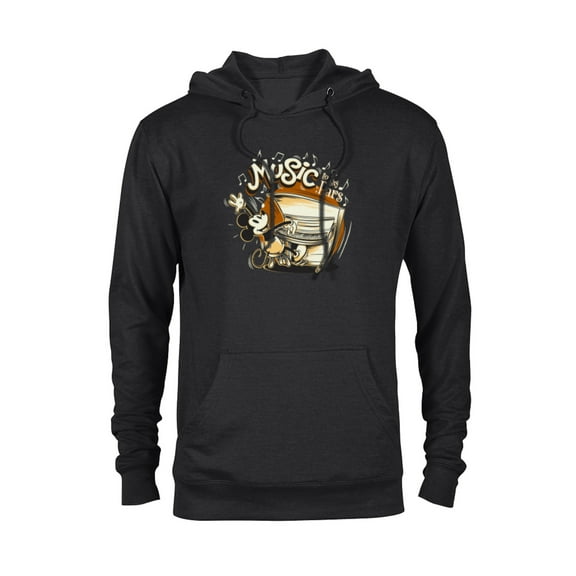 Disney Mickey Mouse Vintage Music To My Ears - Pullover Hoodie for Adults - Customized-Black
