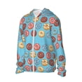 thumbnail image 2 of Daiia Cute Donut UPF 50+ Sun Protection Hoodie Jacket Lightweight Long Sleeve Sun Shirt for Women Men with Pocket Hiking Outdoor-XX-Large, 2 of 9