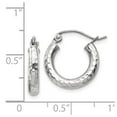 thumbnail image 4 of Primal Gold 14 Karat White Gold Diamond-cut 3mm Round Hoop Earrings, 4 of 4