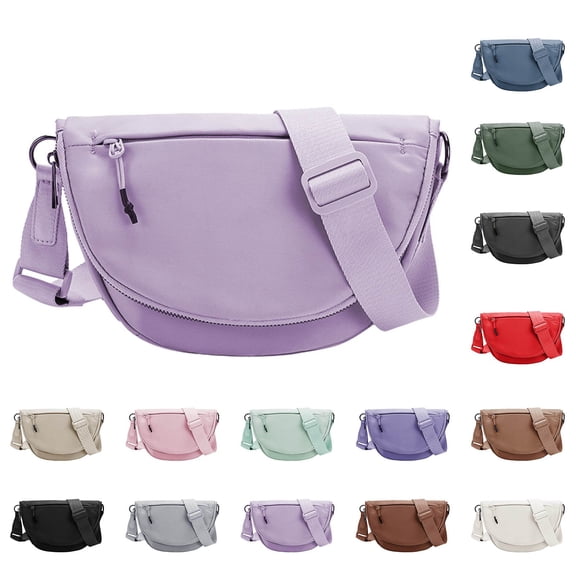 CAIXIA Purses For Women Crossbody Bag Unisex Medium Nylon Foldable Moon Crossbody Shoulder Bag, Fashion Adjustable Strap Daily Messenger Purse