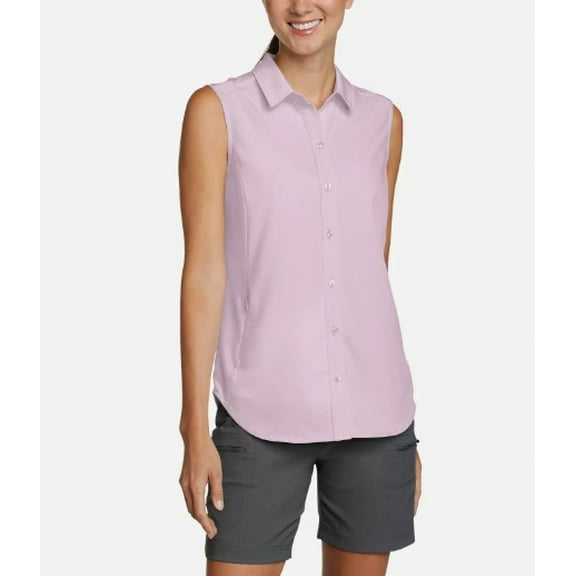 Eddie Bauer Ladies’ Size XS (0-2) Sleeveless Collared Tech Shirt, Purple