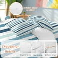 thumbnail image 2 of Teal Blue Gradient Stripes Duvet Cover Set Queen Size, Minimalist Abstract Vertical Striped 4 Piece Soft Microfiber Bedding Set with 1 Duvet Cover, 1 Flat Sheet, 2 Pillowcases, 2 of 9