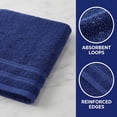 thumbnail image 3 of REGALWOVEN 4 Pack Solid Striped Cotton Washcloths, Soft Absorbent Fingertip Towels for Face, Body, and Spa Dark Blue 13" x 13", 3 of 6